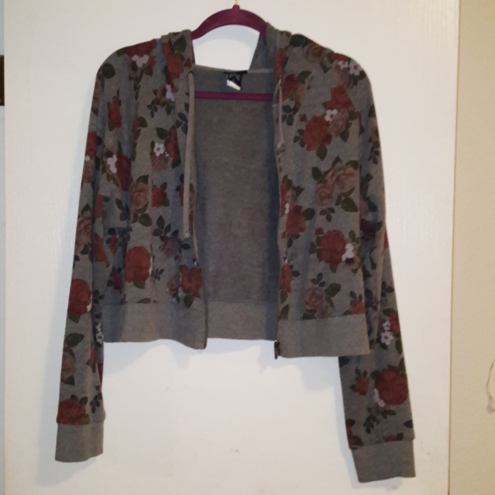 Floral crop hoodie